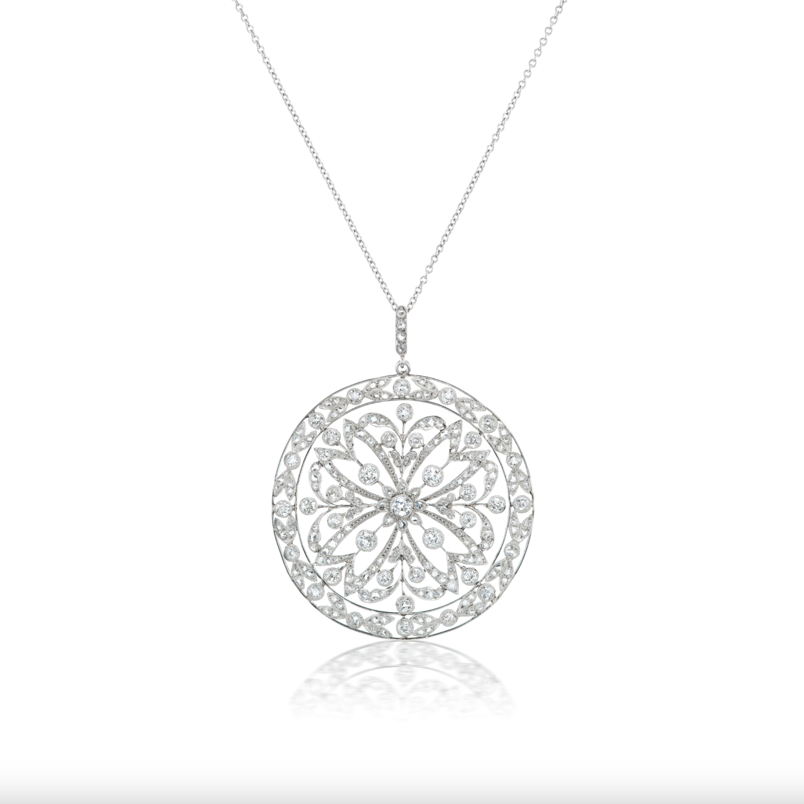 Edwardian Platinum and Diamond Pendant