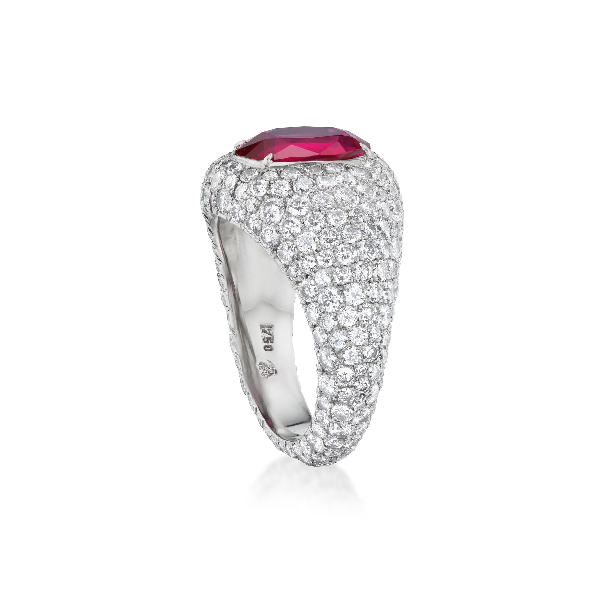 18kt White Gold Ruby and Diamond Ring