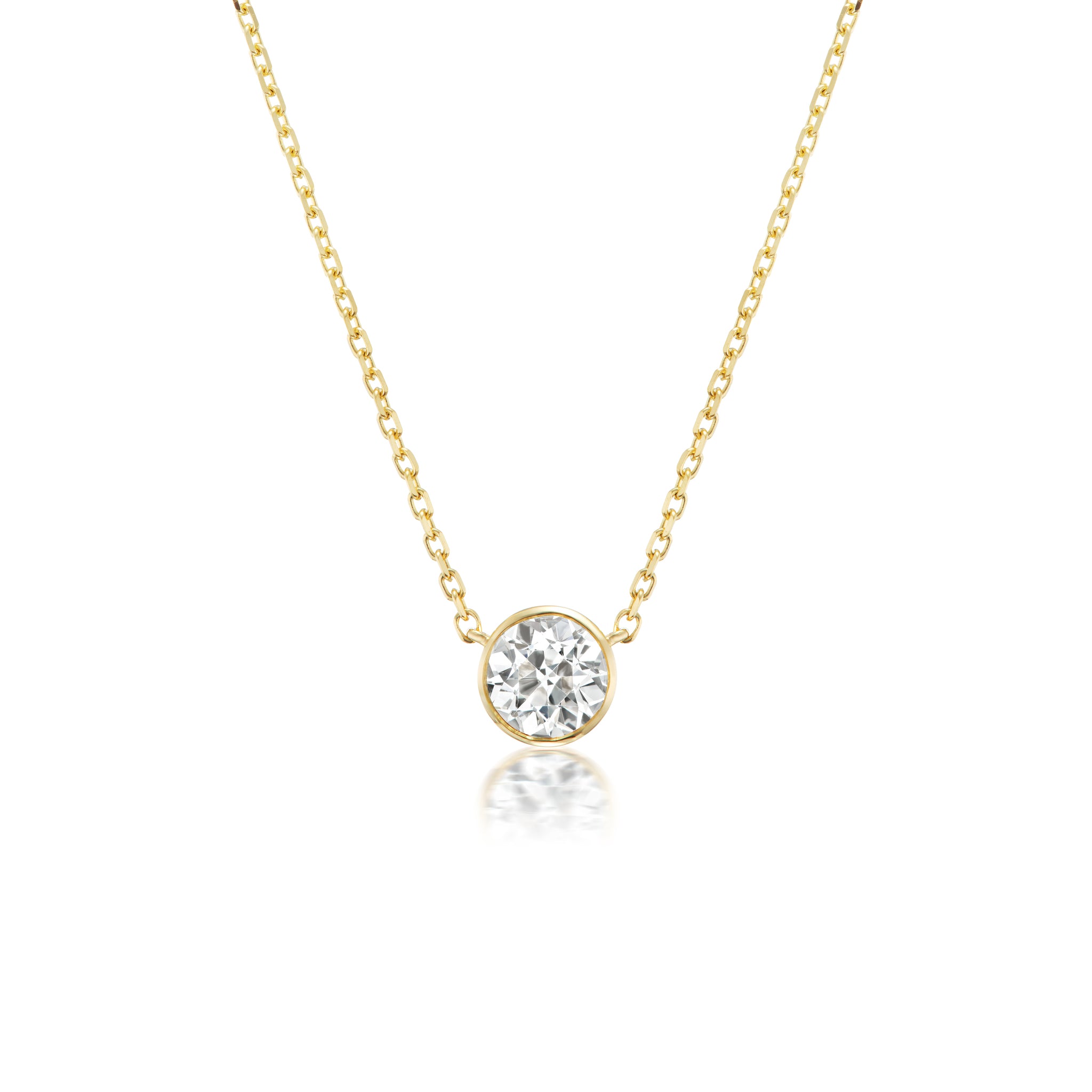 18kt Yellow Gold Old Eurpoean-cut Diamond Pendant