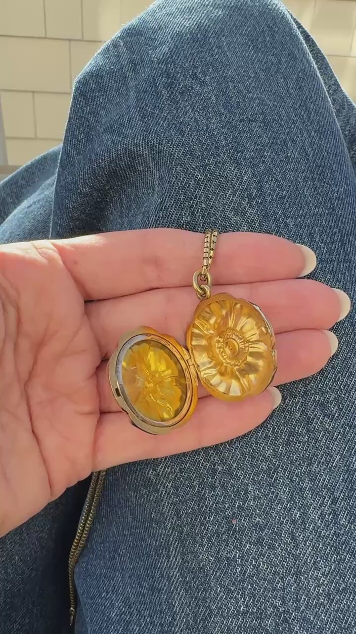 Antique Yellow Gold Floral Locket