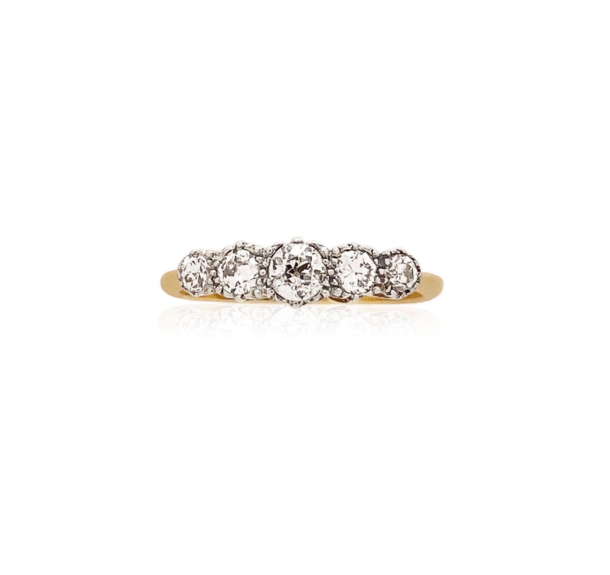 18kt Yellow Gold Five Stone Diamond Ring